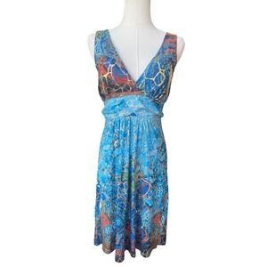 Ocean Blue Blue Summer Babydoll‎ Dress S NWT Coastal Ocean Beach Resort Vacation